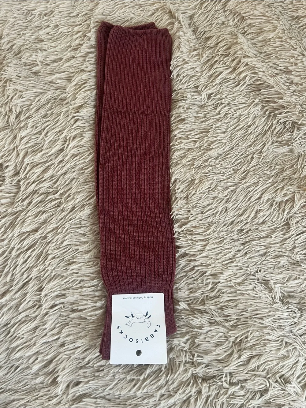 Free People Ribbed Knee-High Socks - Burgundy